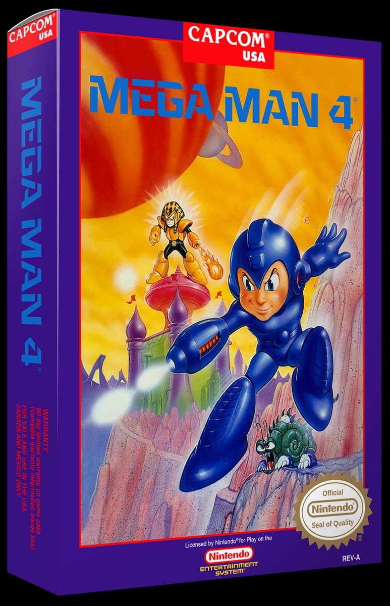 Mega Man 4 3D box (NA)