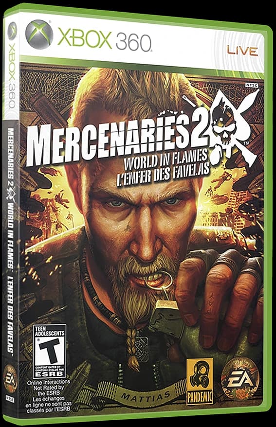 Mercenaries 2 World in Flames 3D box (NA)