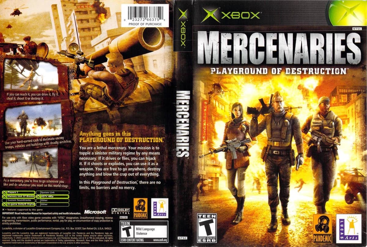 Mercenaries 3D box (NA)