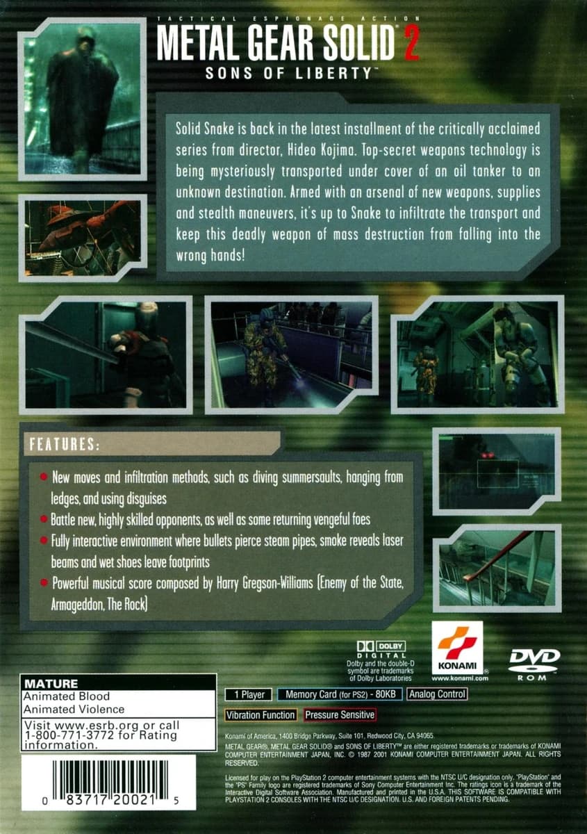 Metal Gear Solid 2 3D box (NA)