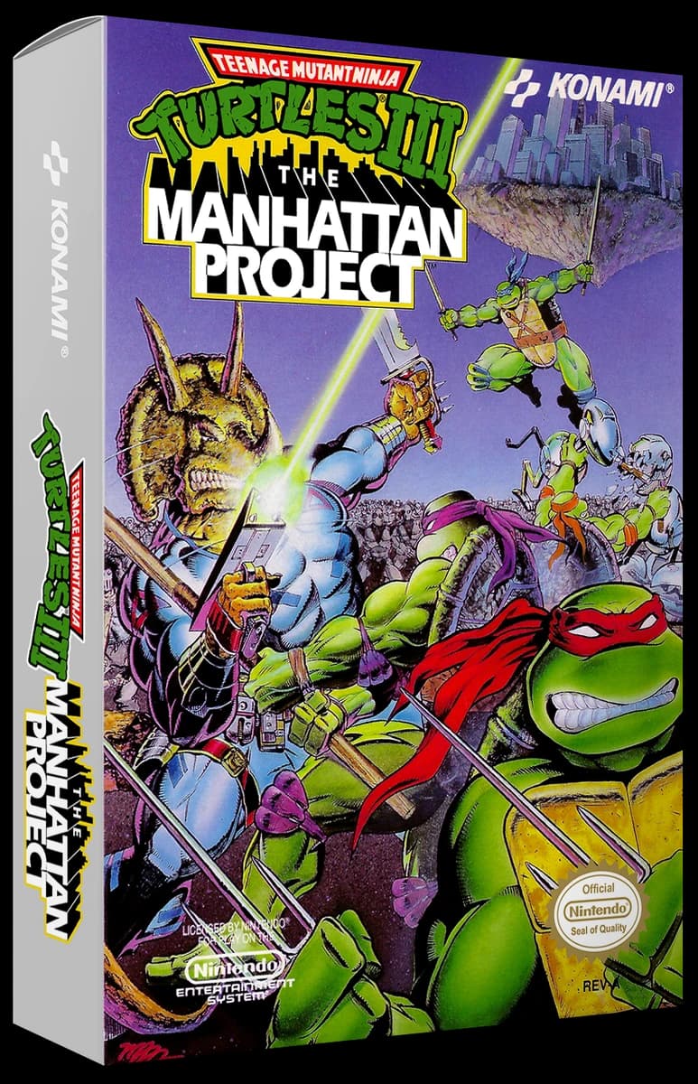 Teenage Mutant Ninja Turtles III The Manhattan Project box art