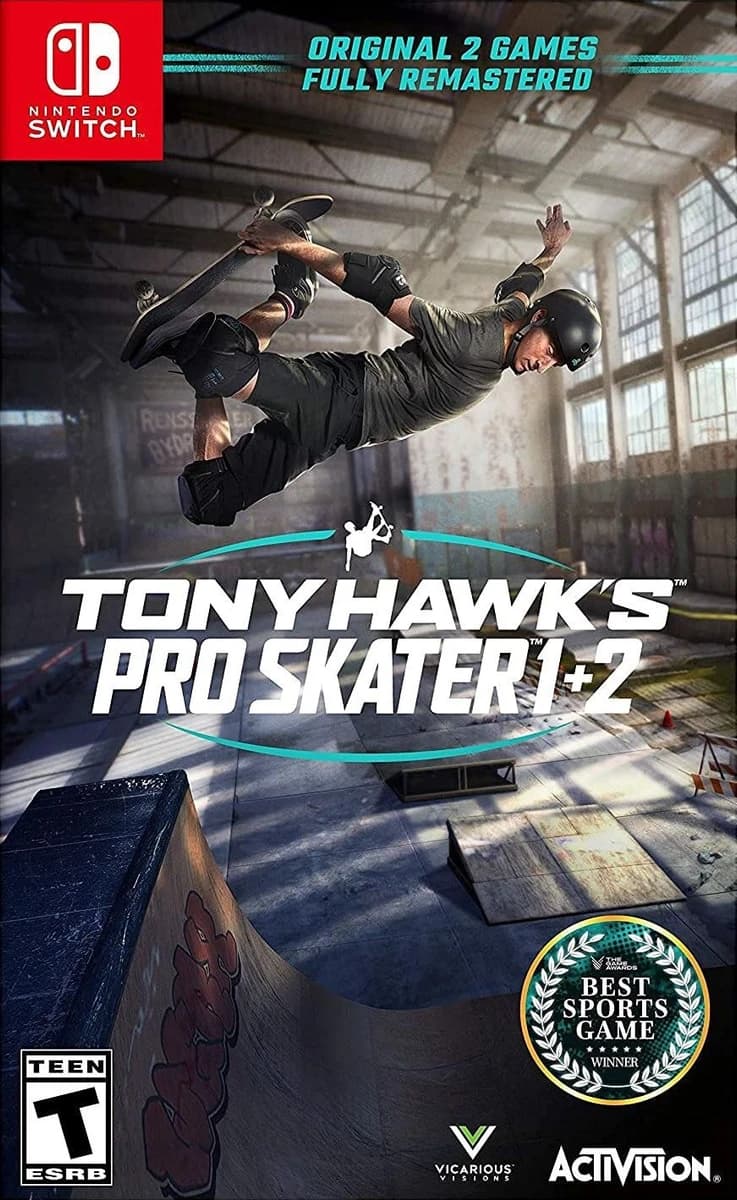 Tony Hawk's Pro Skater 1+2 box art