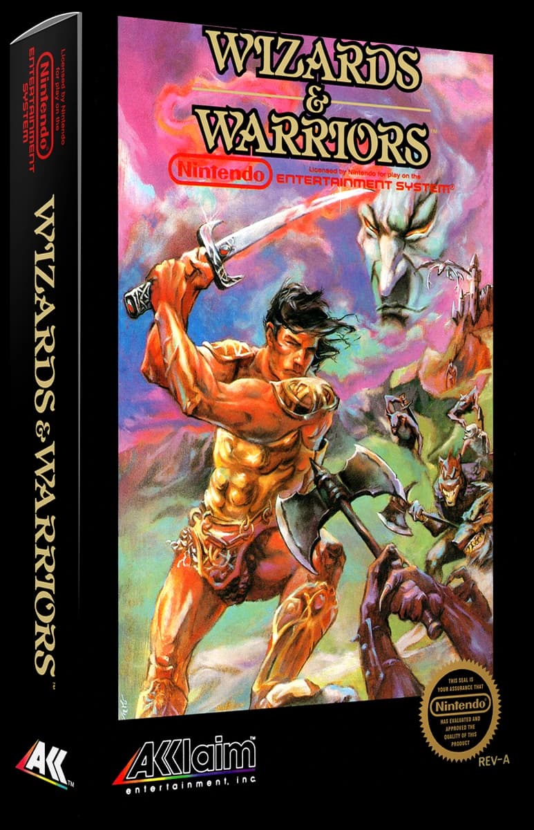 Wizards and Warriors 3D box (NA)
